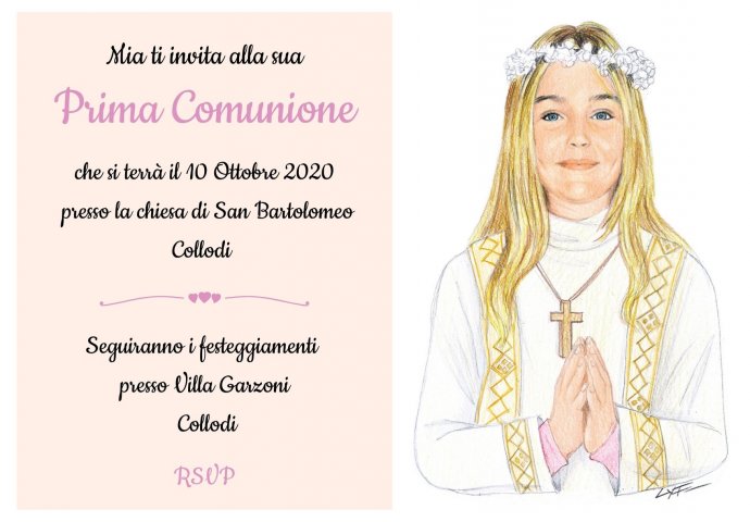 Inviti per la Comunione in formato cartolina - LOCH your FACE